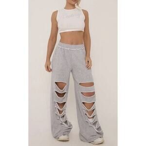 Sole Club Preppy Cotton y 2K Baggy Pants Wide Leg Size L A005777